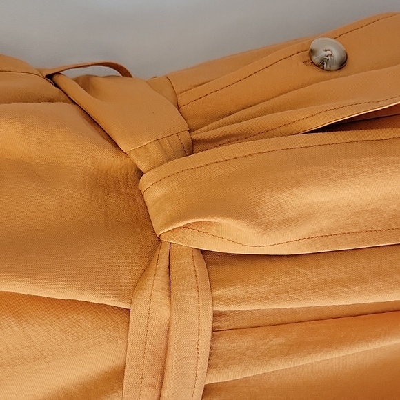 Topshop Sleeveless Tie Waist Wide Leg Jumpsuit Apricot Sz 6 - Picture 7 of 14